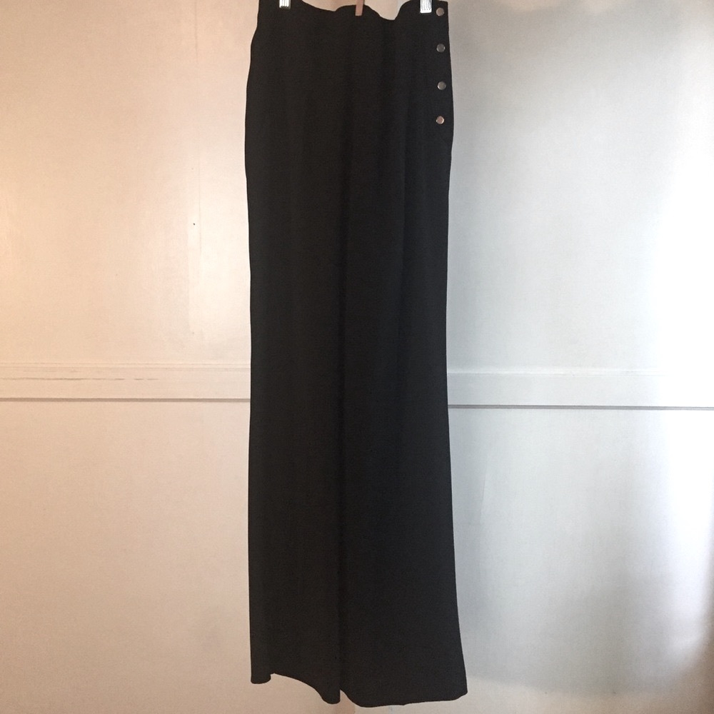 Black Long Straight Trouser Pants
